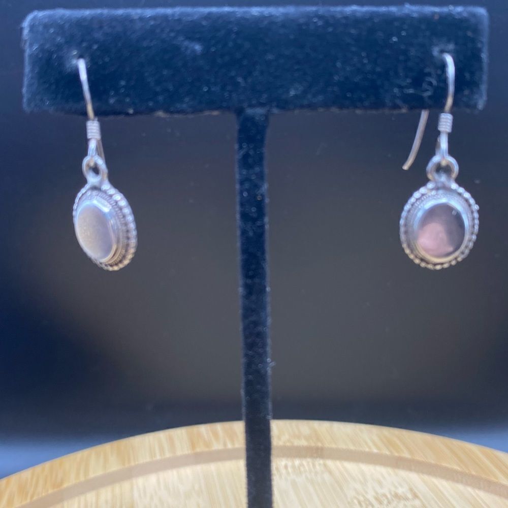 925 Solid Silver Drop Fishhookearrings - image 1